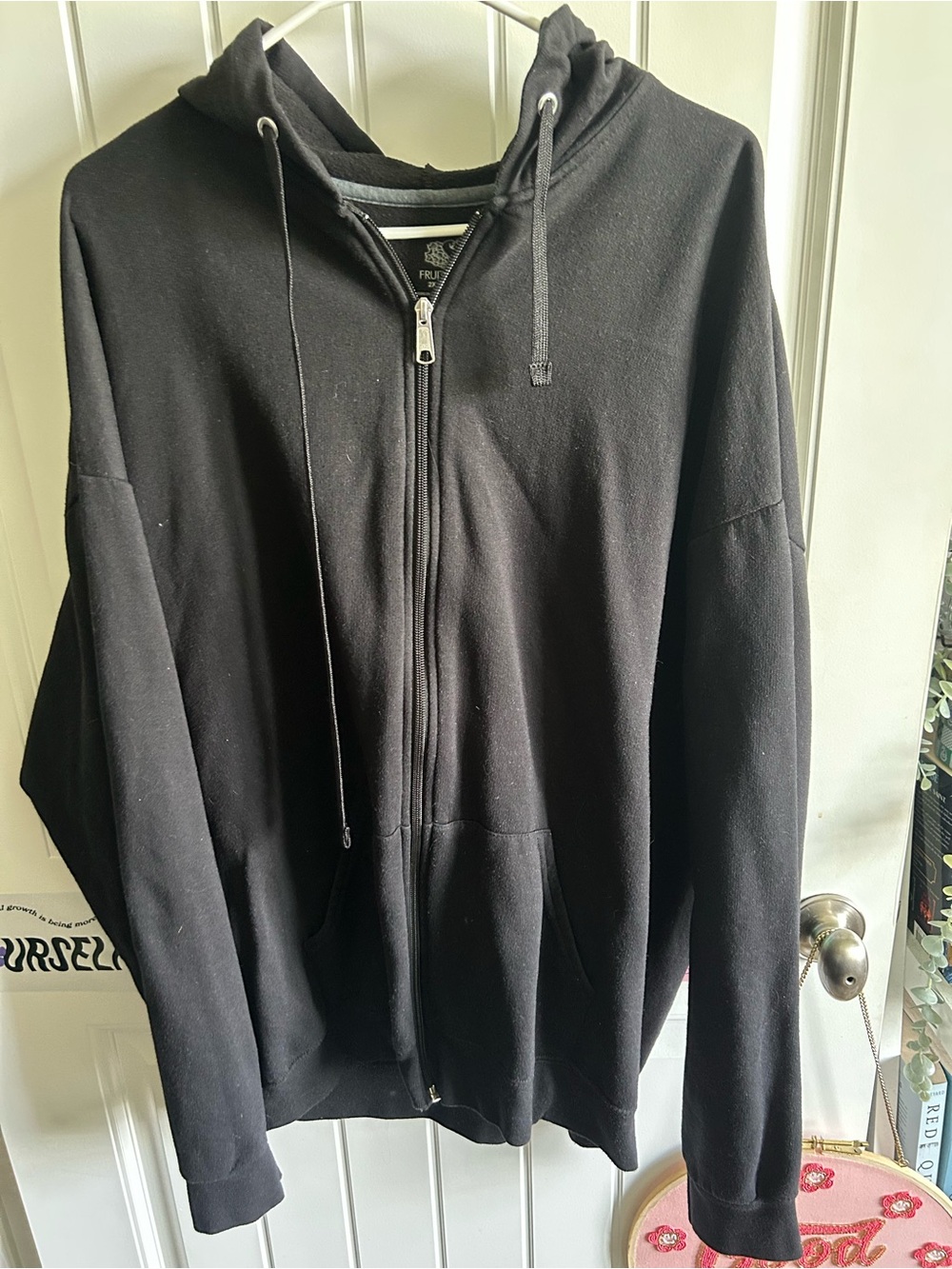 Fruit of the Loom Black Full-Zip Hooded Jacket
